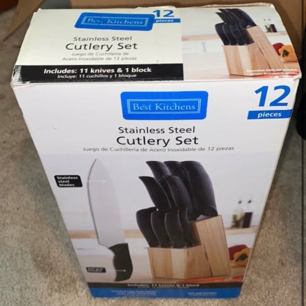 Knife set never opened.